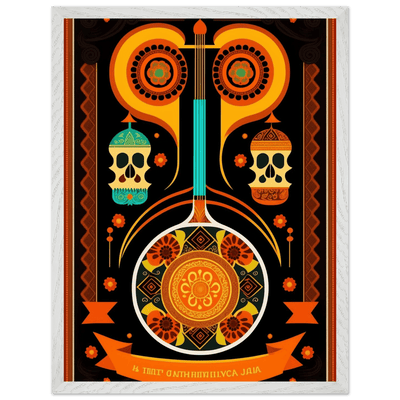 Vibrant Day of the Dead Guitar - Vibrantwalls