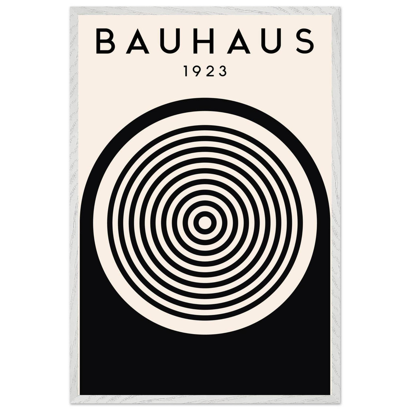 Bauhaus Black and White Art - Concentric Circle Design - Vibrantwalls