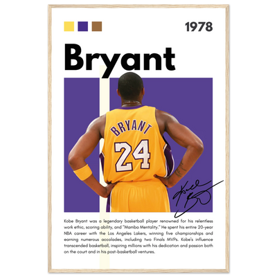 Kobe Bryant Mamba Mentality Lakers Framed Poster 60x90 cm 24x36″ Wood frame Vibrantwalls