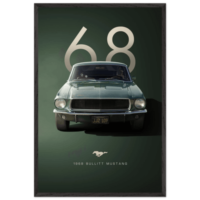 1968 Bullitt Mustang GT - 50th Anniversary Framed Poster | Iconic Automotive Art, Ready-to-Hang - Vibrantwalls