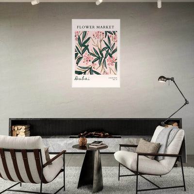 Dubai Flower Market Art Print – Blush Pink & Emerald Green Botanical Framed Poster | Ready-to-Hang - Vibrantwalls