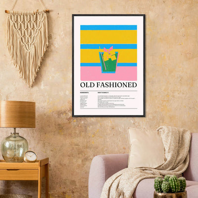 Old Fashioned Cocktail Recipe Art Print - Vibrantwalls