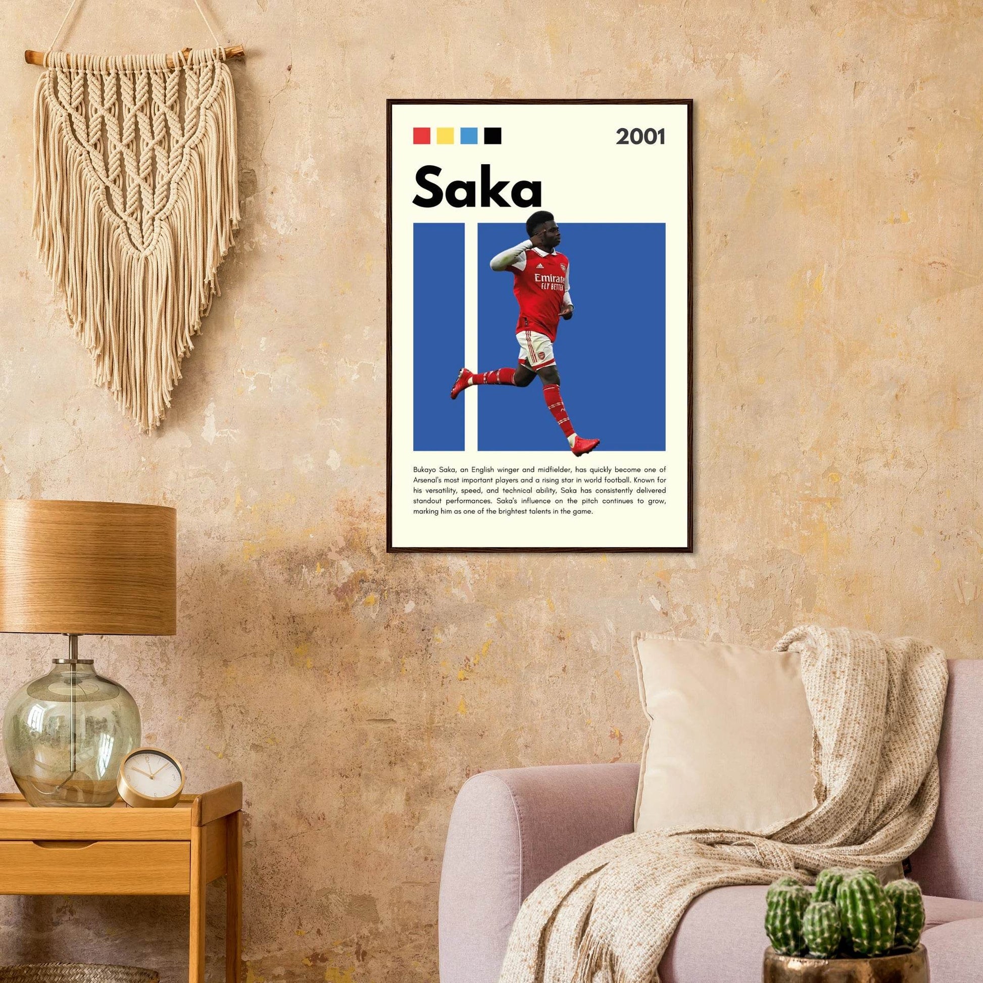 Bukayo Saka Arsenal Football Legends Poster Wall Art - Vibrantwalls