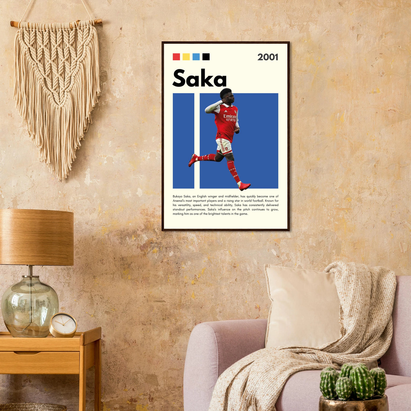 Bukayo Saka Arsenal Framed Poster – Modern Football Art Print for Gooners Vibrantwalls