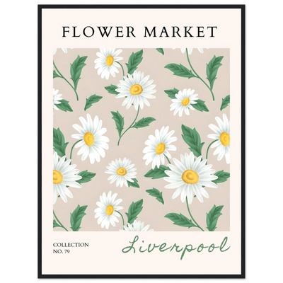 Charming Daisy Field Framed Poster – Botanical 'Flower Market' Art Print | Ready-to-Hang in Your Choice of Frame - Vibrantwalls