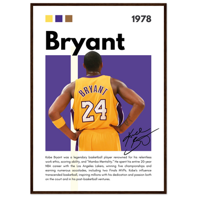 Kobe Bryant Mamba Mentality Lakers Framed Poster A1 (59.4 x 84.1 cm) Dark wood frame Vibrantwalls