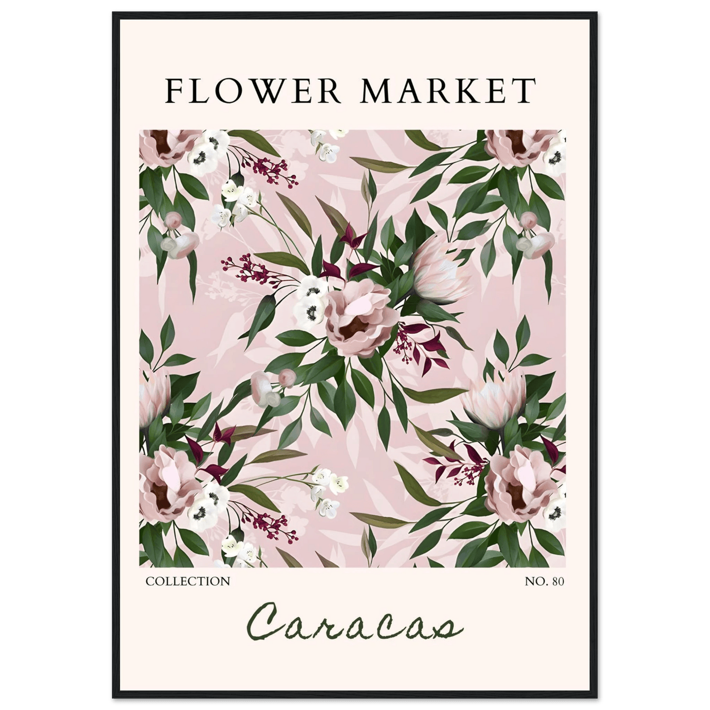 Blush Floral Dream Framed Poster – Elegant Botanical Art Print | Ready-to-Hang in Multiple Sizes & Frame Styles - Vibrantwalls