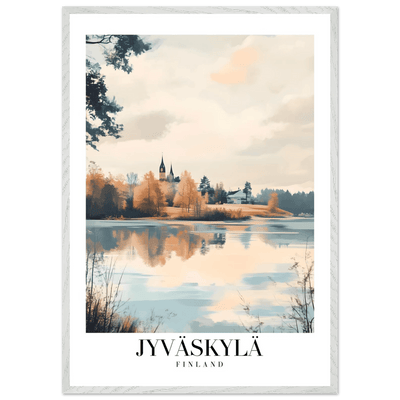 Jyväskylä Finland Framed Poster – Serene Lakeside Wall Art with Vintage-Inspired Charm & Wooden Frame - Vibrantwalls