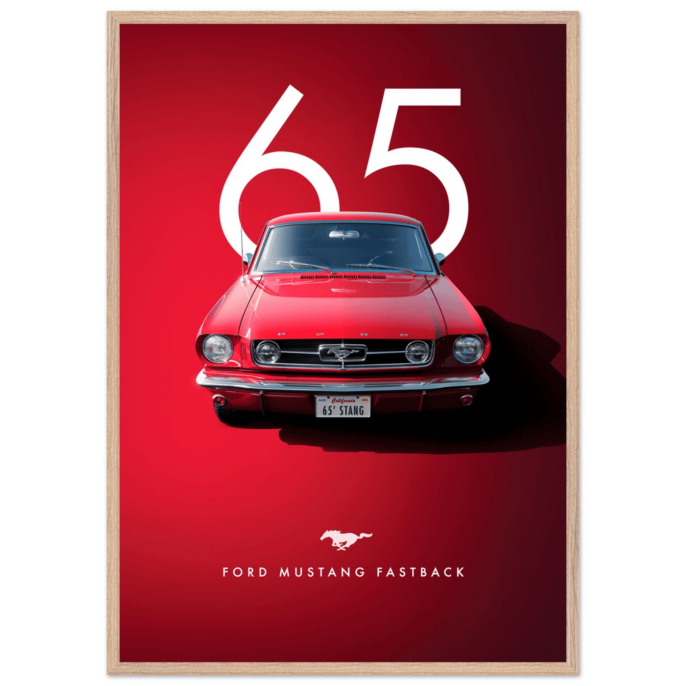 Iconic '65 Ford Mustang Fastback Framed Poster | Timeless Automotive Art, Ready-to-Hang in Your Style - Vibrantwalls