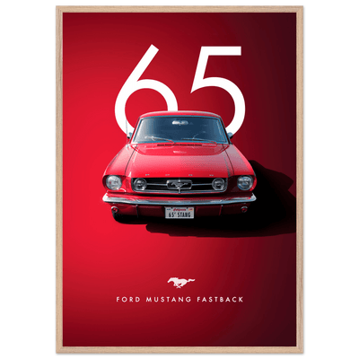 Iconic '65 Ford Mustang Fastback Framed Poster | Timeless Automotive Art, Ready-to-Hang in Your Style - Vibrantwalls