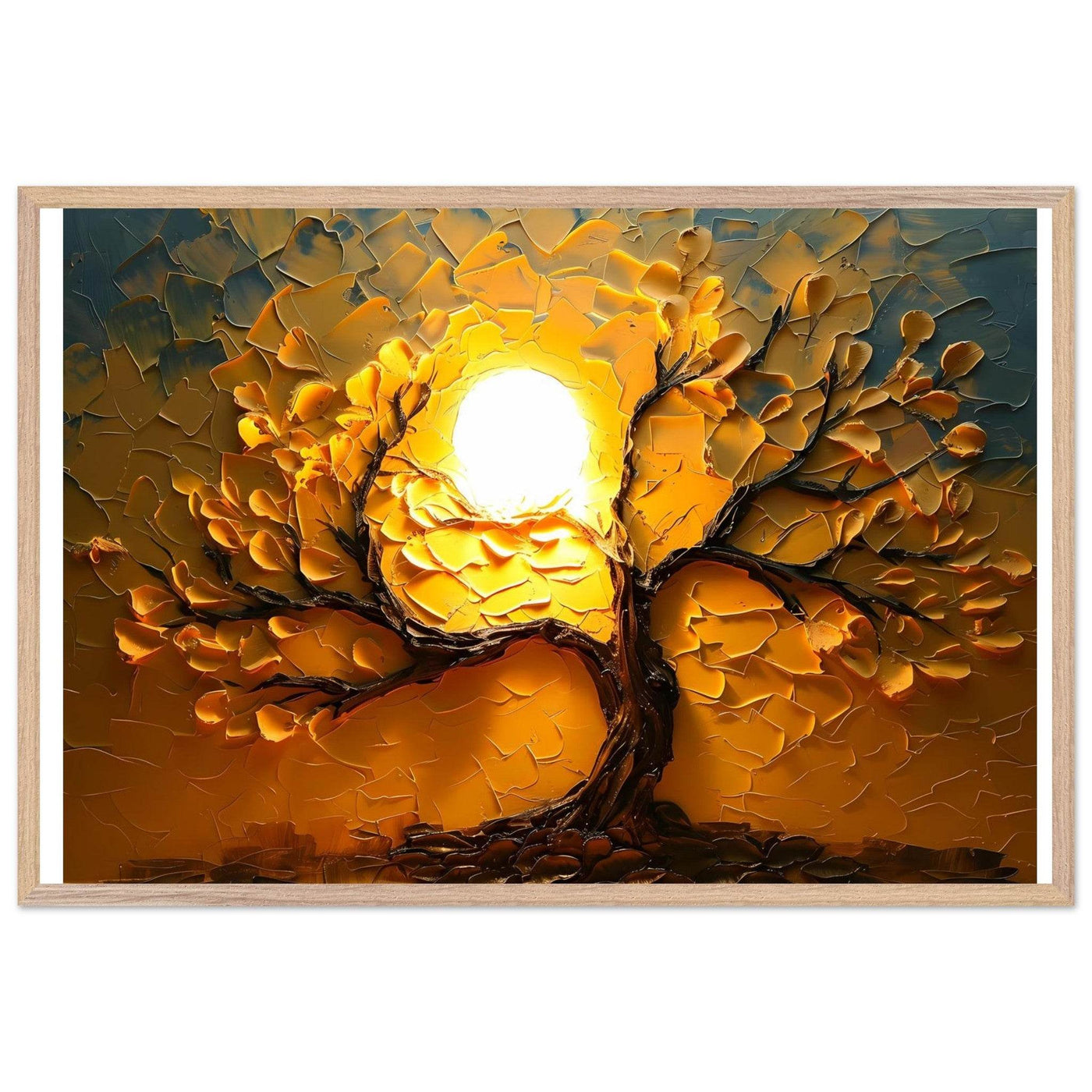 Textured Golden Tree of Life - Vibrantwalls