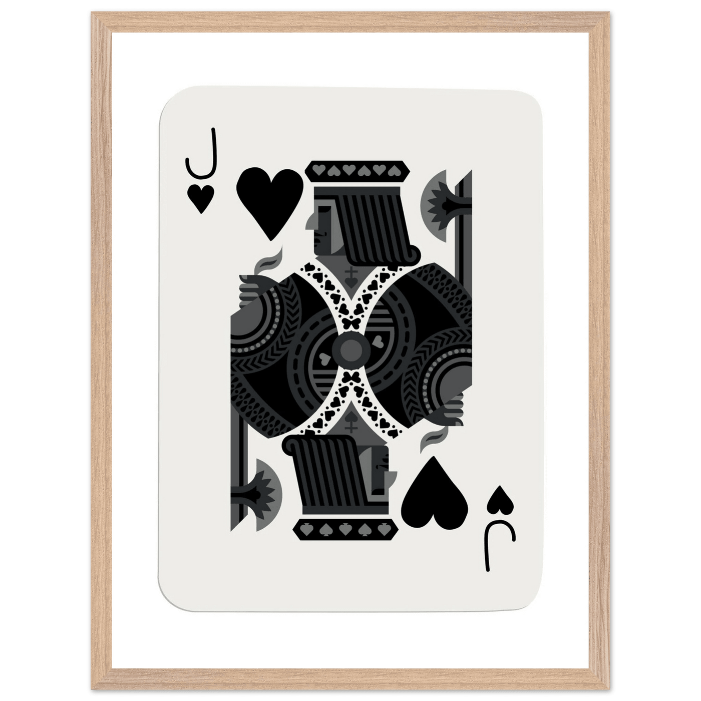 Minimalist Jack of Spades Poker Card Print - Mounted Framed Eco-Friendly Art, Various Sizes & Finishes - Vibrantwalls