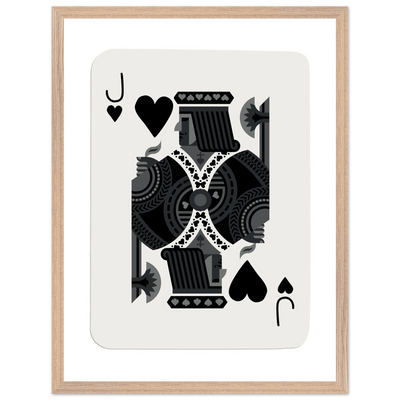 Minimalist Jack of Spades Poker Card Print - Mounted Framed Eco-Friendly Art, Various Sizes & Finishes - Vibrantwalls