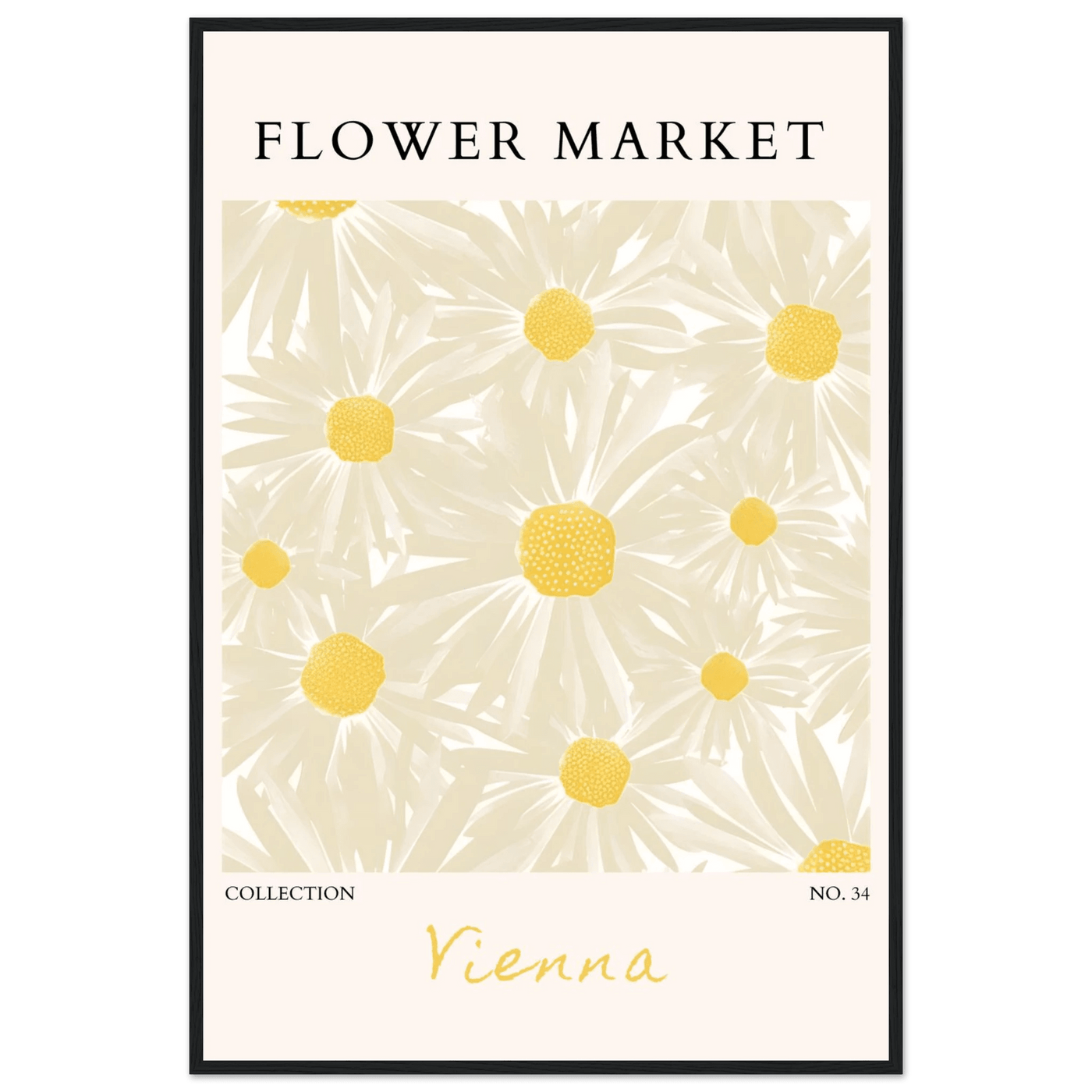 Flower Market Vienna Collection Framed Poster – Daisy Bloom Art Print | Ready-to-Hang Floral Decor - Vibrantwalls