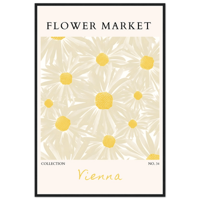 Flower Market Vienna Collection Framed Poster – Daisy Bloom Art Print | Ready-to-Hang Floral Decor - Vibrantwalls
