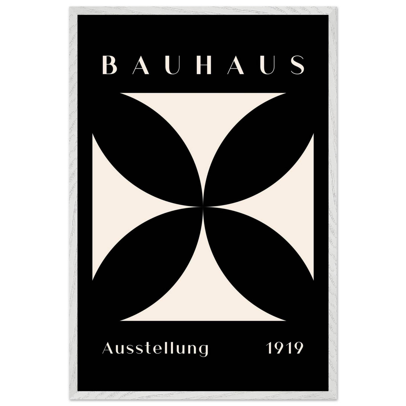 Bauhaus Ausstellung 1919 Black & Cream Minimalist - Vibrantwalls