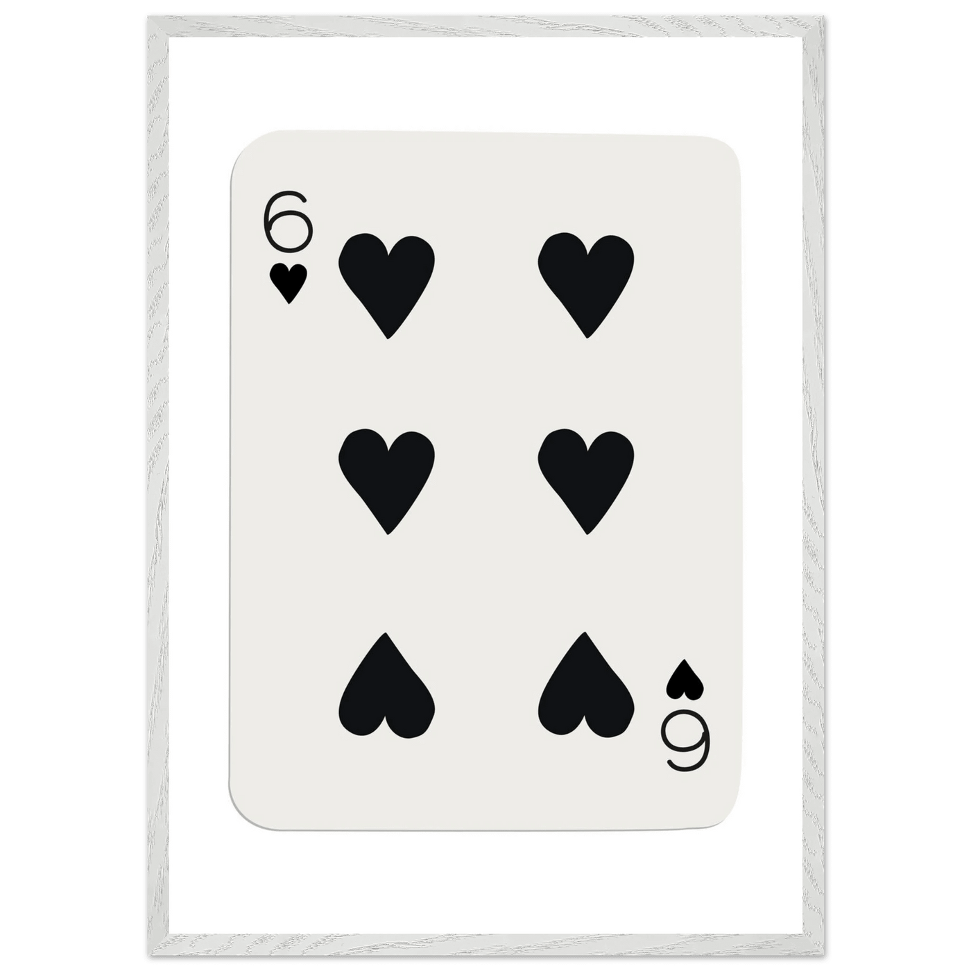 Six of Hearts Poker Card Print - Mounted Framed Poster Art, Eco-Friendly Wood Frame in Your Choice of Frame & Size - Vibrantwalls