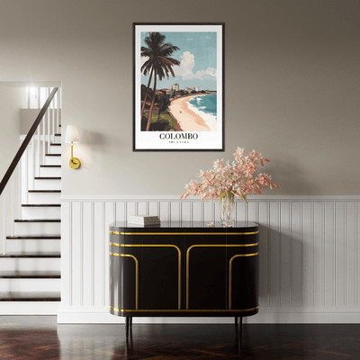 Colombo Sri Lanka Framed Poster – Vintage Coastal Art with Wooden Frame in Multiple Sizes & Finishes - Vibrantwalls