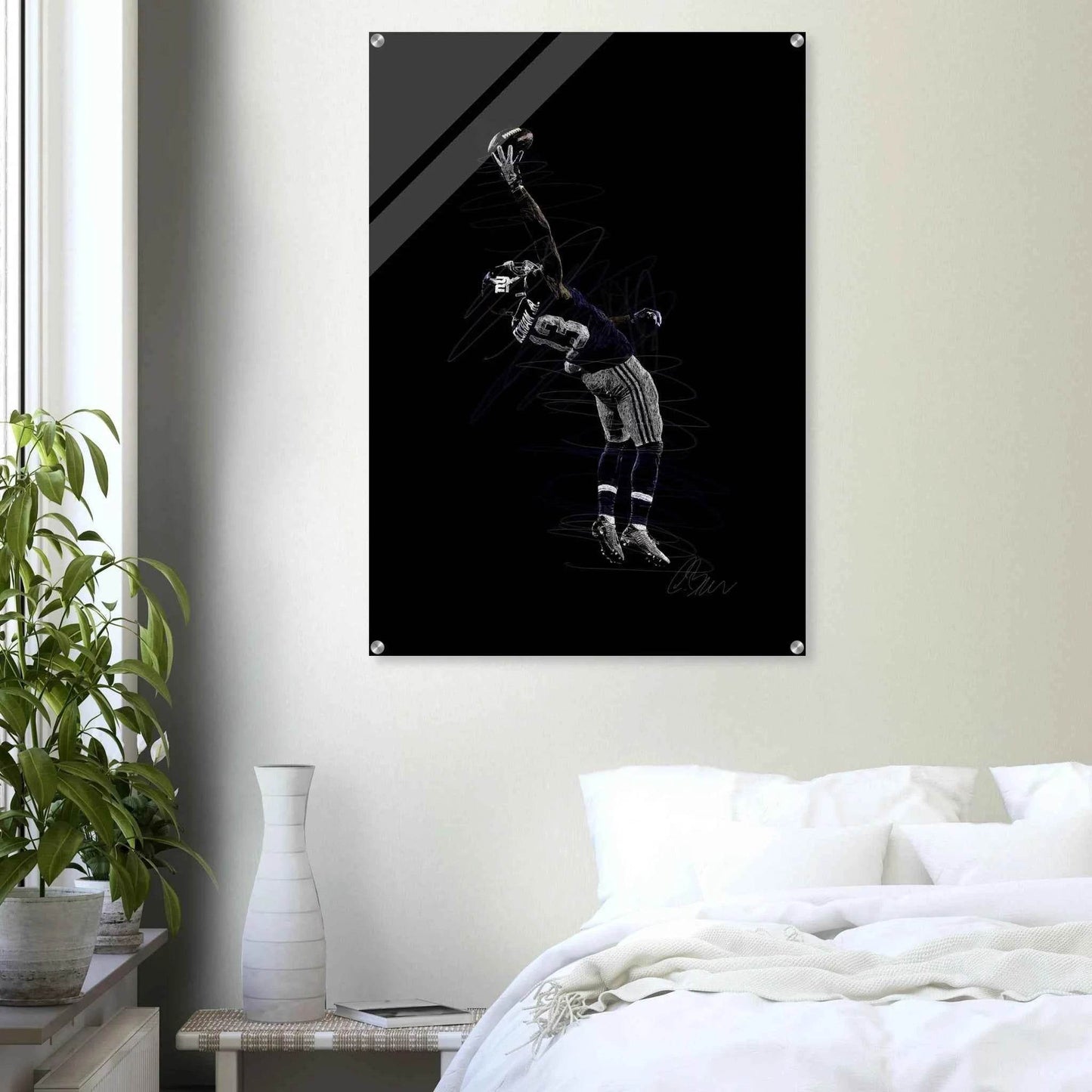 Dynamic Football Player Acrylic Print – Modern Sport Art, Vibrant & Durable Wall Decor in Multiple Sizes - Vibrantwalls