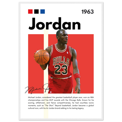 Michael Jordan Air Jordan Bulls Retro Print A1 (59.4 x 84.1 cm) White frame Vibrantwalls