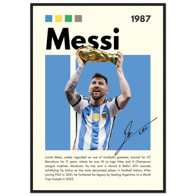 Lionel Messi World Cup Champion Framed Poster A1 (59.4 x 84.1 cm) Black frame Vibrantwalls