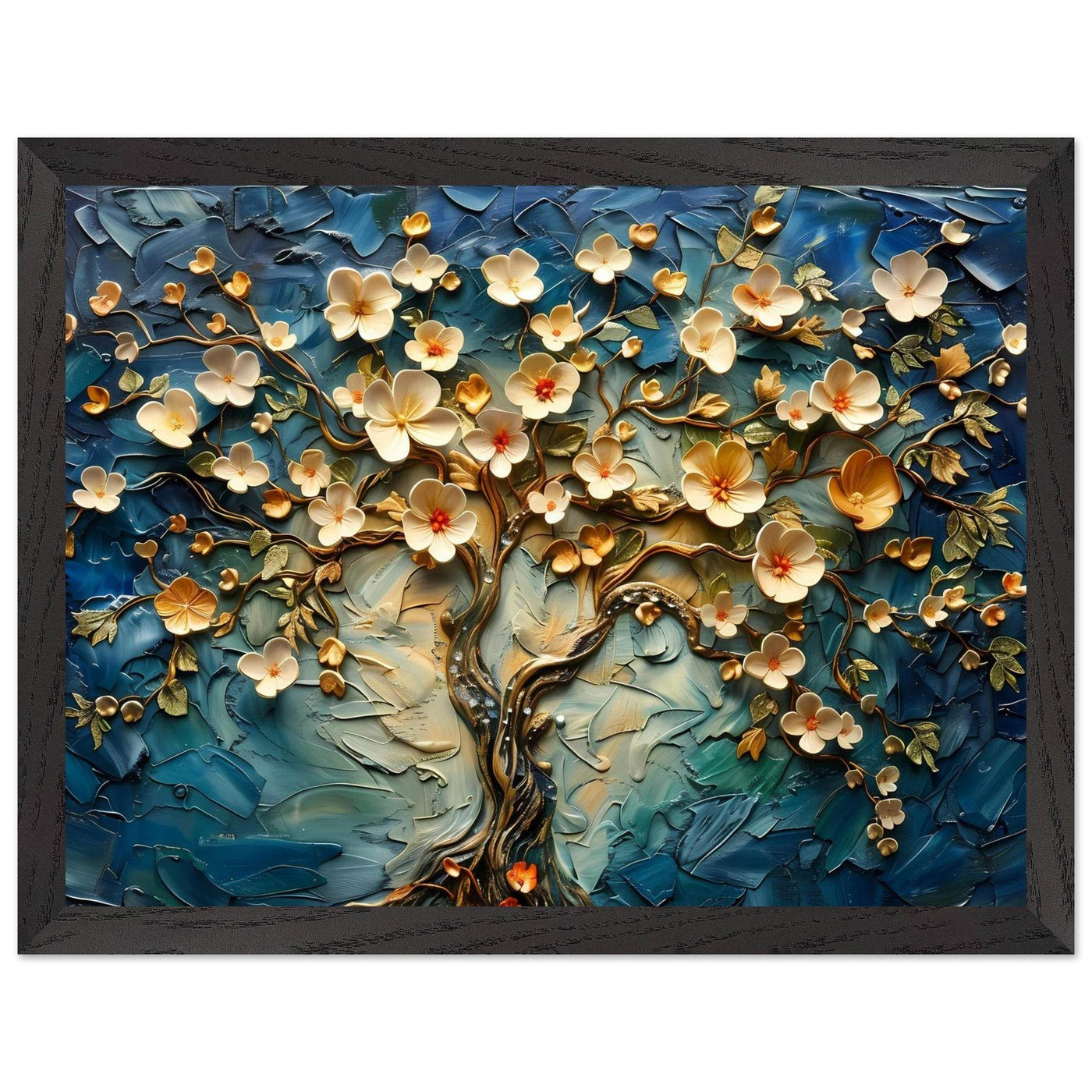 Textured Tree of Life Impasto Blooms - Vibrantwalls