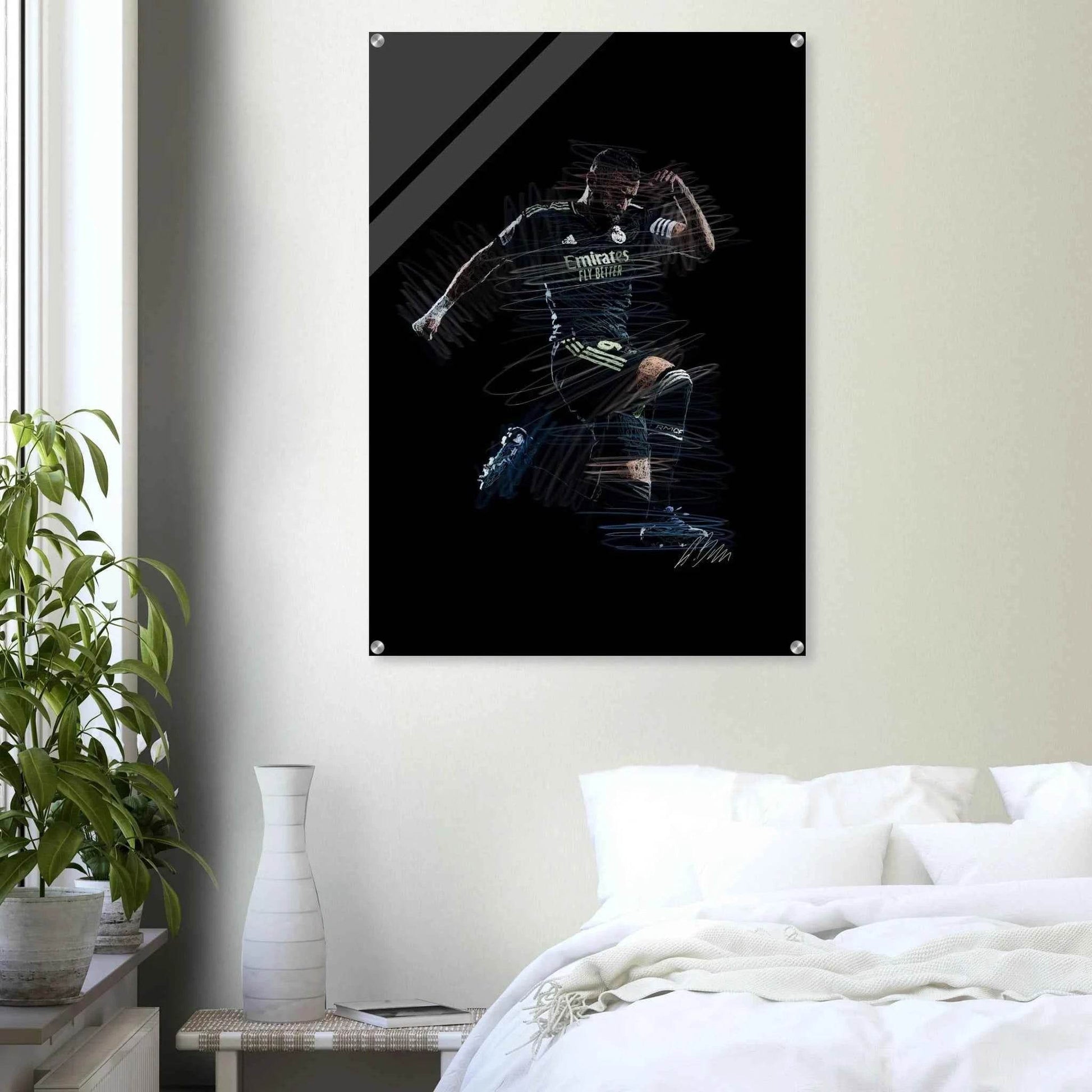 Dynamic Footballer Acrylic Print – Motion-Inspired, Durable, Modern Sports Wall Art - Vibrantwalls