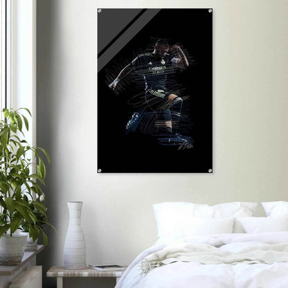 Dynamic Footballer Acrylic Print – Motion-Inspired, Durable, Modern Sports Wall Art - Vibrantwalls