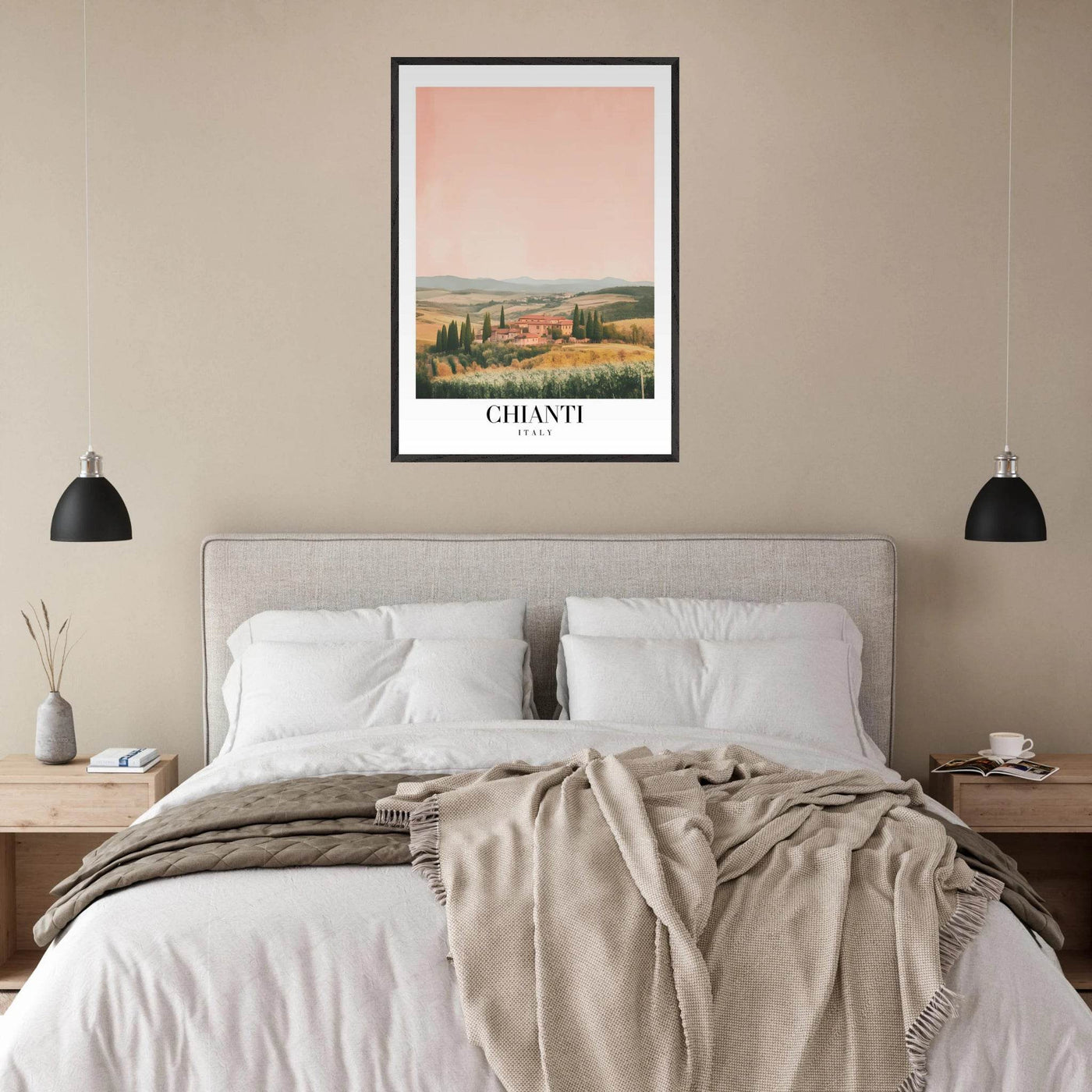 Chianti, Italy Framed Poster – Vintage Tuscan Countryside Wall Art with Customizable Wooden Frame - Vibrantwalls