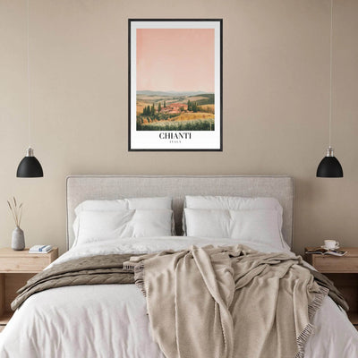 Chianti, Italy Framed Poster – Vintage Tuscan Countryside Wall Art with Customizable Wooden Frame - Vibrantwalls