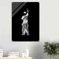 Iconic McGregor Black & White Sketch Acrylic Print – Modern Sports Art in Multiple Sizes - Vibrantwalls