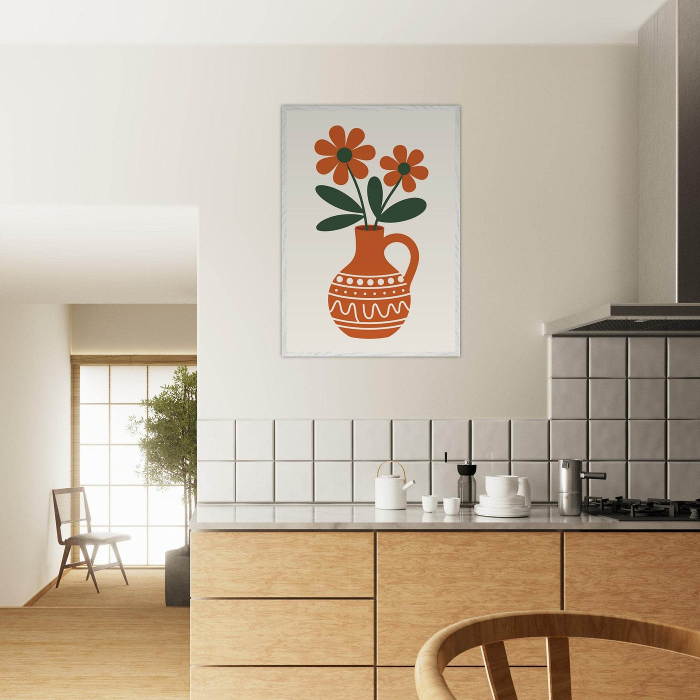 Abstract Floral Vase Art - Vibrantwalls