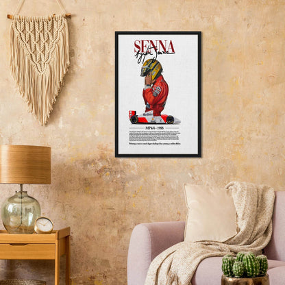 Wall Art - Ayrton Senna Vintage Formula 1 Grand Prix Canvas - Vibrantwalls