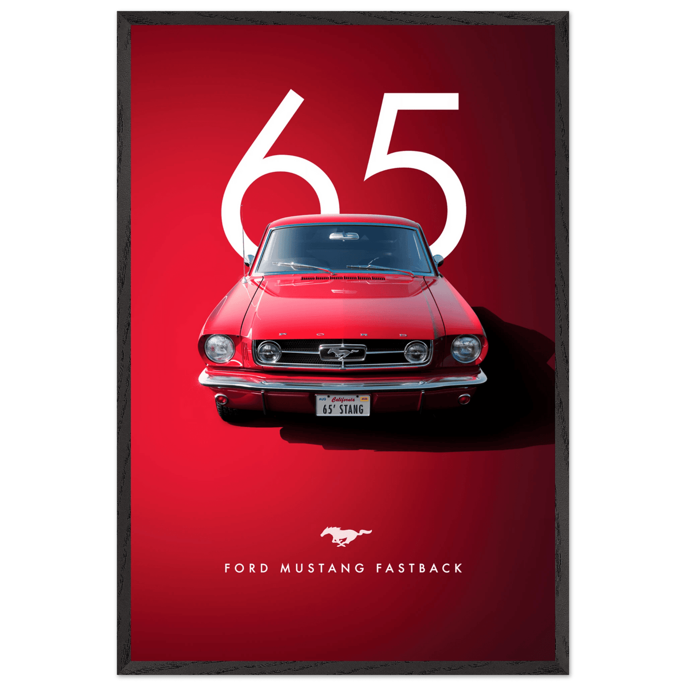 Iconic '65 Ford Mustang Fastback Framed Poster | Timeless Automotive Art, Ready-to-Hang in Your Style - Vibrantwalls