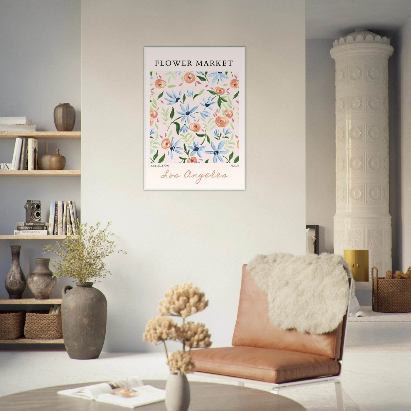 Abstract Floral Framed Poster – Pastel Blossom & Leaf Art Prints | Ready-to-Hang Wall Decor - Vibrantwalls