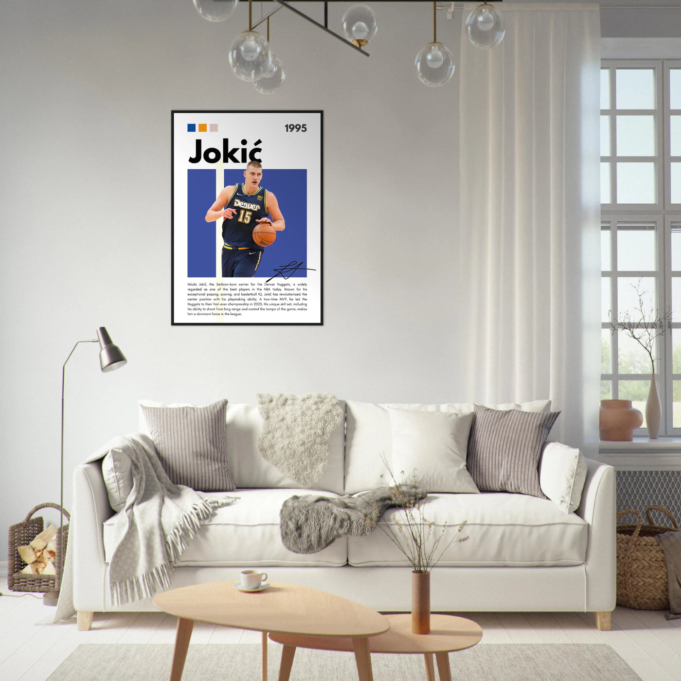 Nikola Jokic Joker Nuggets Minimalist Art Print Vibrantwalls