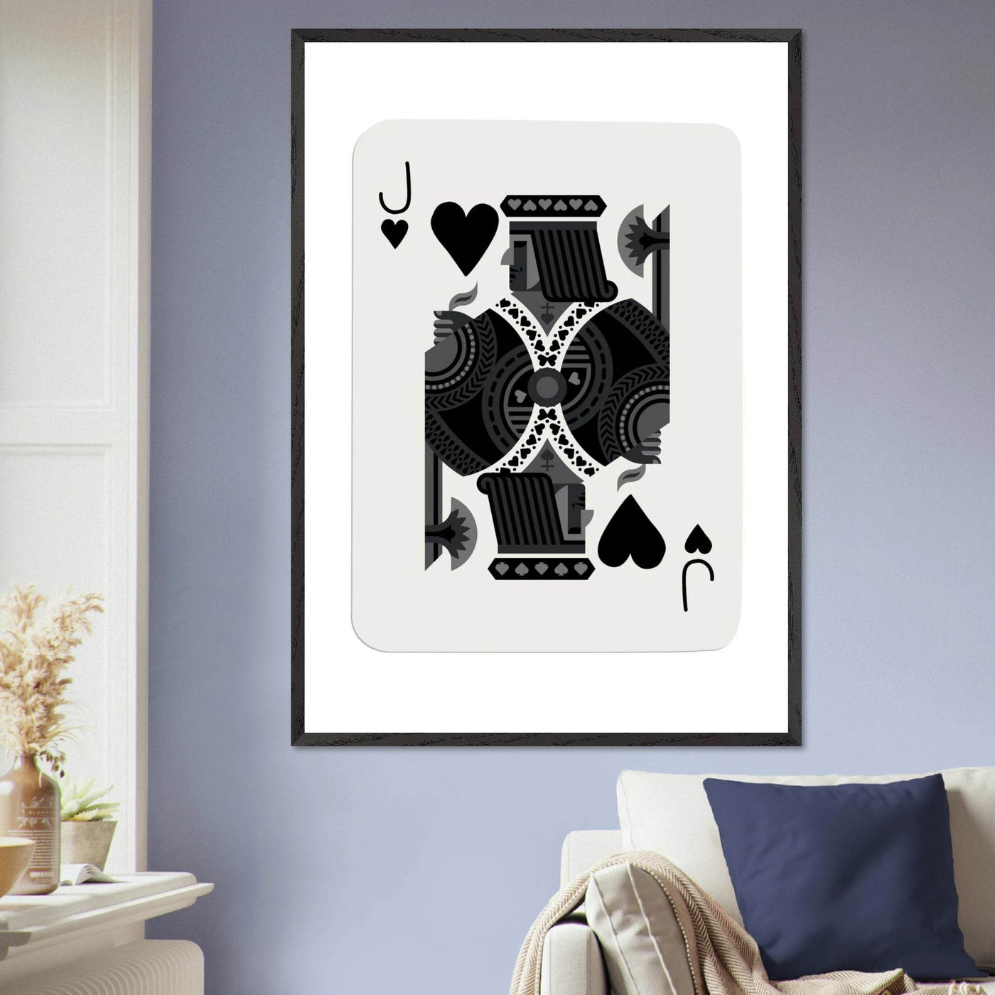 Minimalist Jack of Spades Poker Card Print - Mounted Framed Eco-Friendly Art, Various Sizes & Finishes - Vibrantwalls