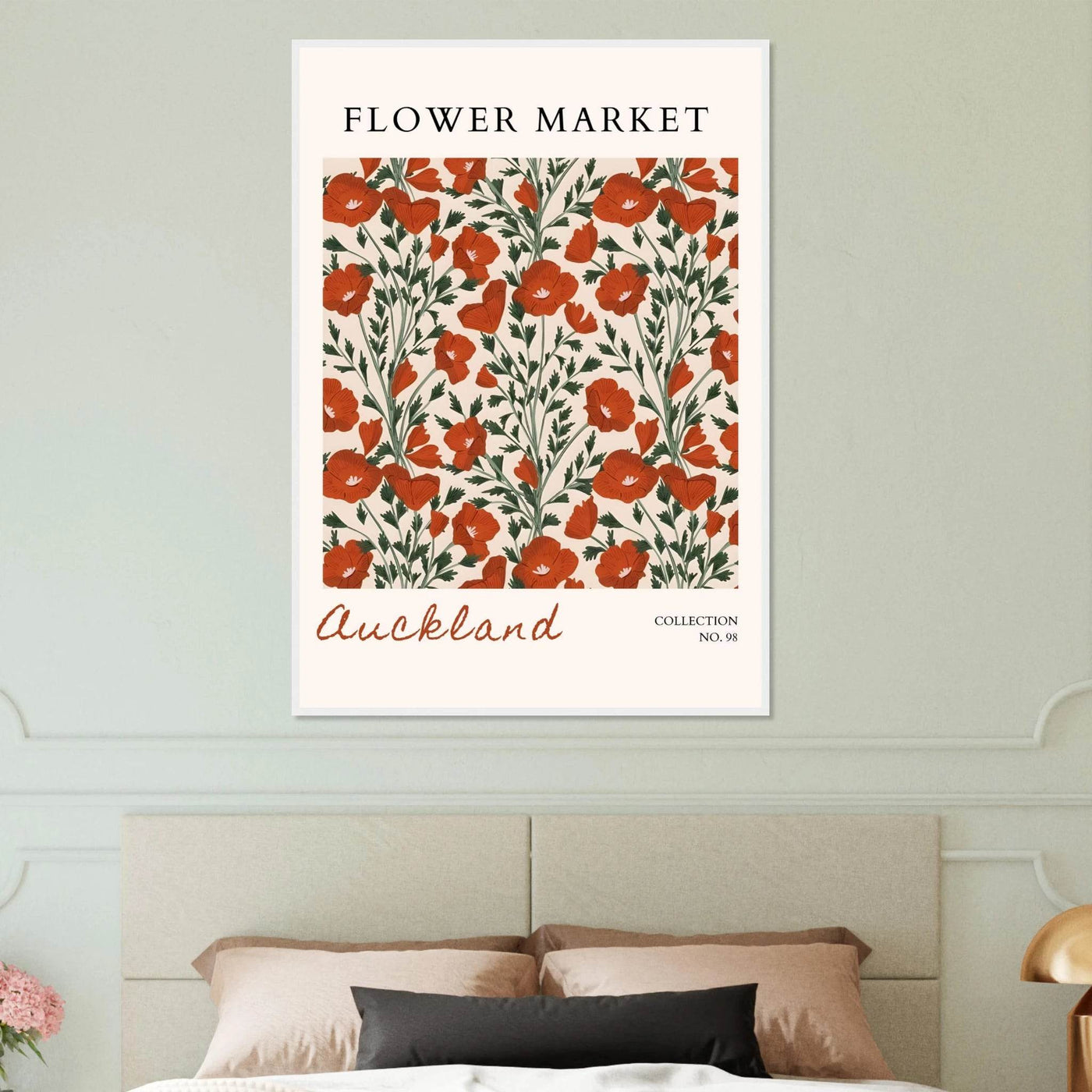 Auckland Flower Market Framed Poster – Vibrant Poppy Art Print | Ready-to-Hang Floral Decor - Vibrantwalls
