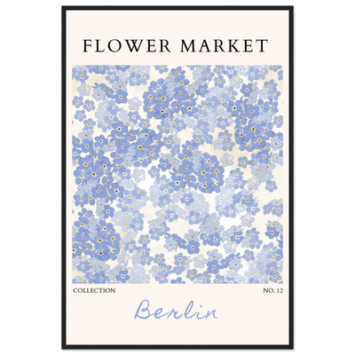 Forget-Me-Not Bloom Framed Poster – Gentle Blue Floral Art Print | Berlin Collection | Ready-to-Hang Wall Art - Vibrantwalls