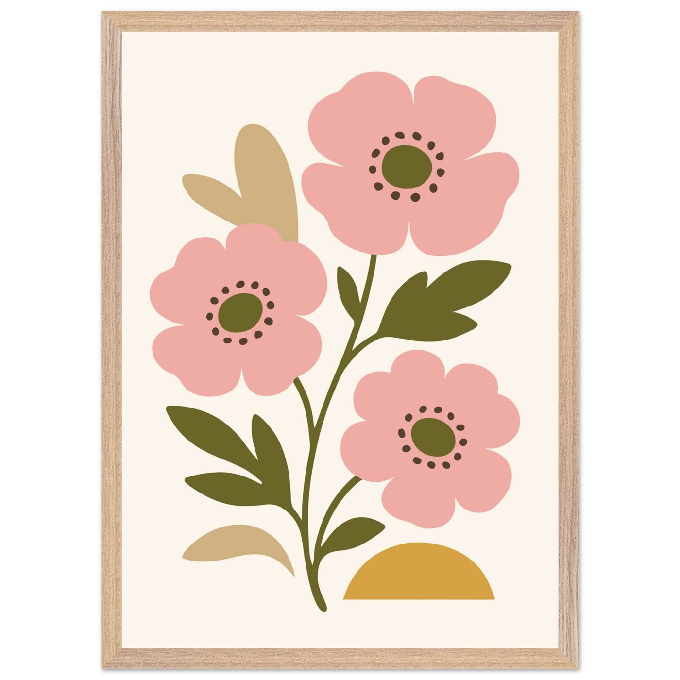 Abstract Floral Bloom - Minimalist Pink Flowers - Vibrantwalls