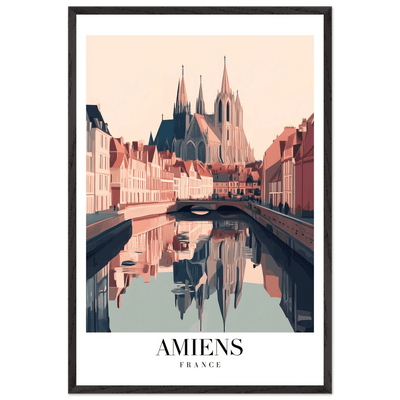 Amiens France Framed Poster – Vintage Travel Wall Art with Wooden Frame - Vibrantwalls