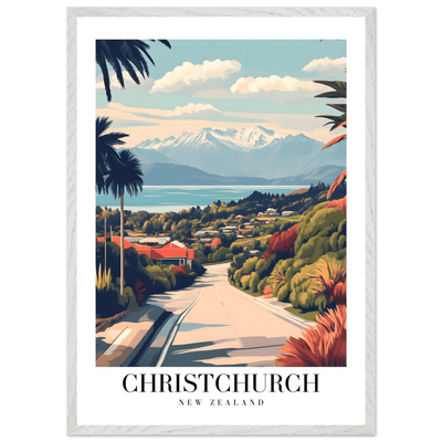 Christchurch New Zealand Framed Poster – Vintage Travel Wall Art with Wooden Frame - Vibrantwalls