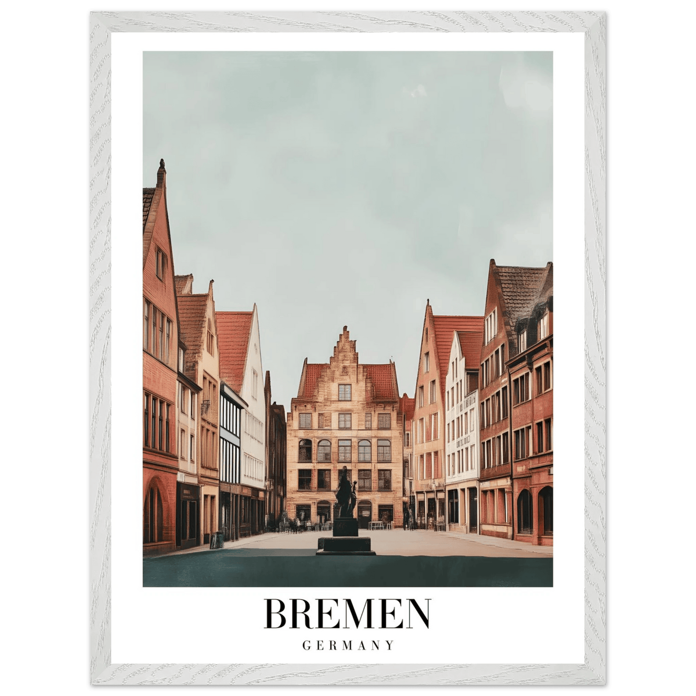 Bremen Germany Framed Poster – Vintage Cityscape Wall Art with Customizable Wooden Frame - Vibrantwalls