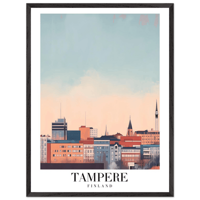 Tampere Finland Framed Poster – Modern Cityscape Wall Art with Customizable Wooden Frame - Vibrantwalls