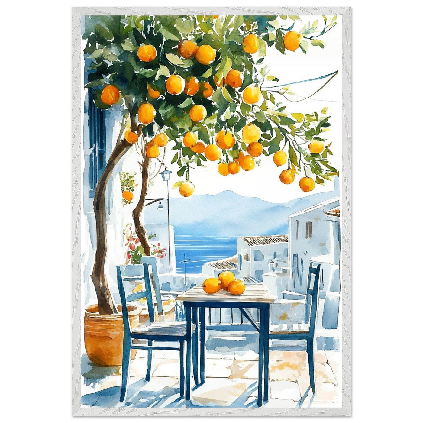Mediterranean Lemon Tree Decor with Sea View Charm - Vibrantwalls