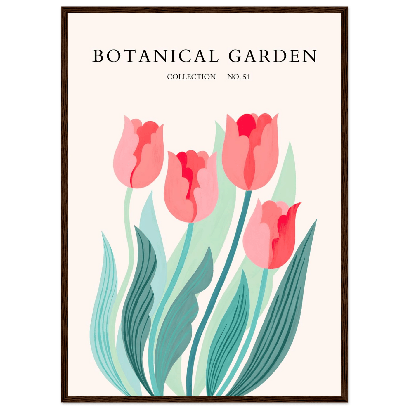 Botanical Garden Tulip Framed Poster – Pastel Florals & Nature Art Prints | Ready-to-Hang Wall Decor - Vibrantwalls