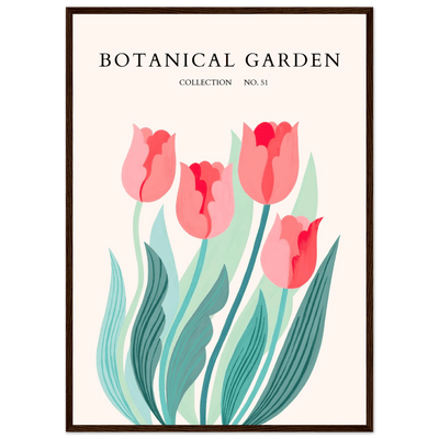 Botanical Garden Tulip Framed Poster – Pastel Florals & Nature Art Prints | Ready-to-Hang Wall Decor - Vibrantwalls