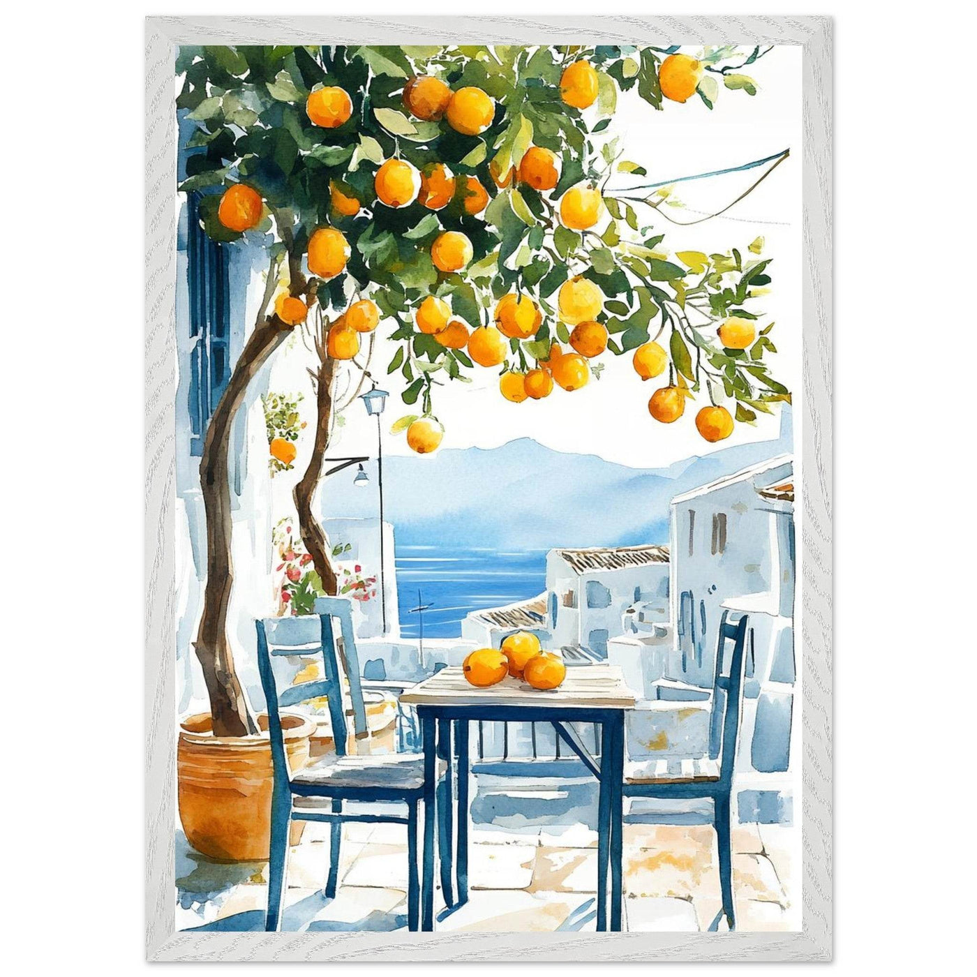 Mediterranean Lemon Tree Decor with Sea View Charm - Vibrantwalls