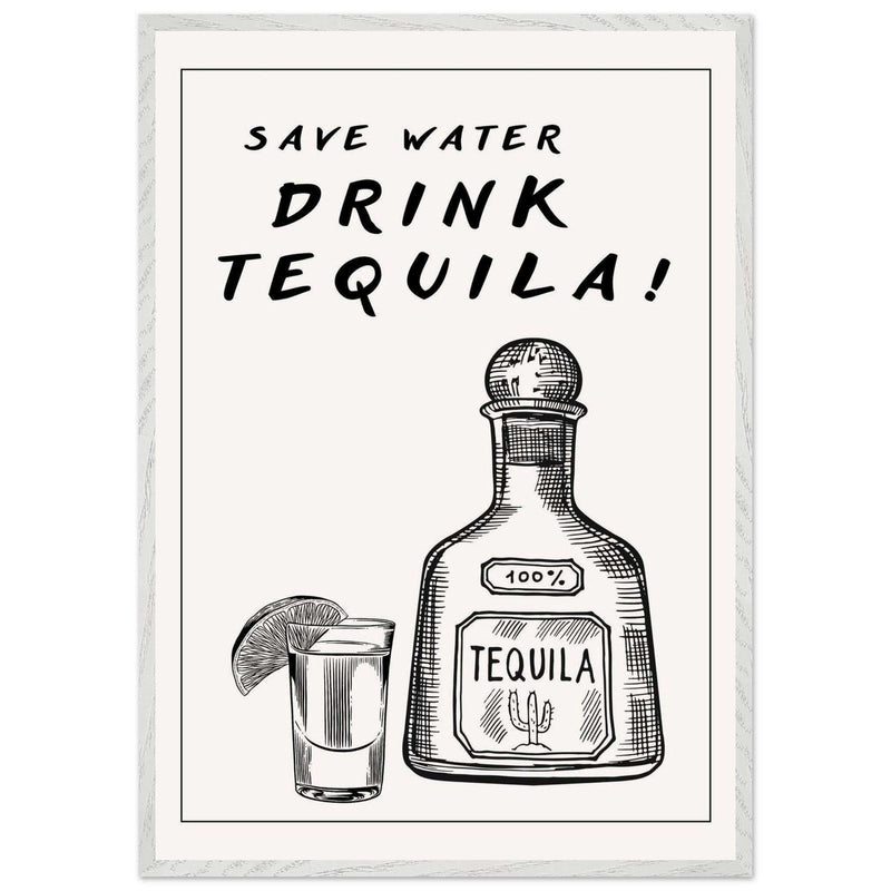 Save Water Drink Tequila Fun Bar Wall Art - Vibrantwalls