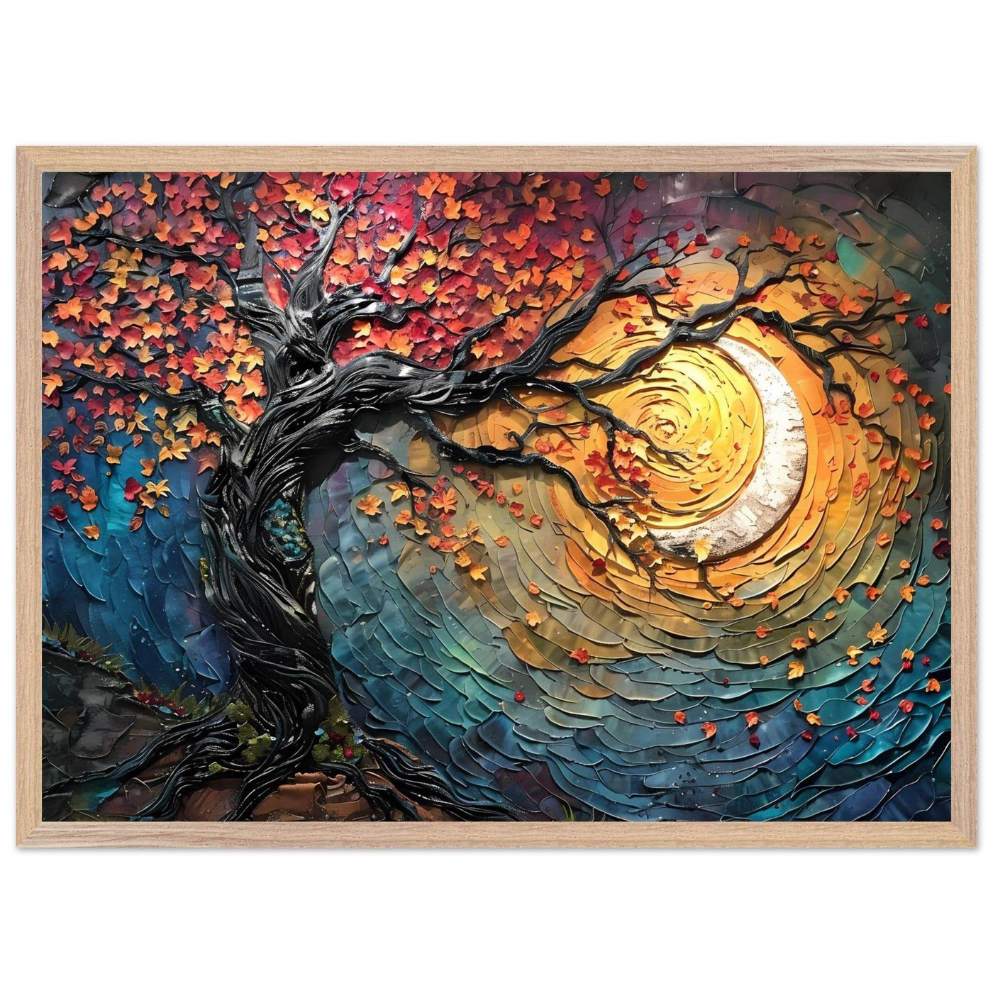 Impasto Style Autumn Tree of Life Poster - Vibrantwalls